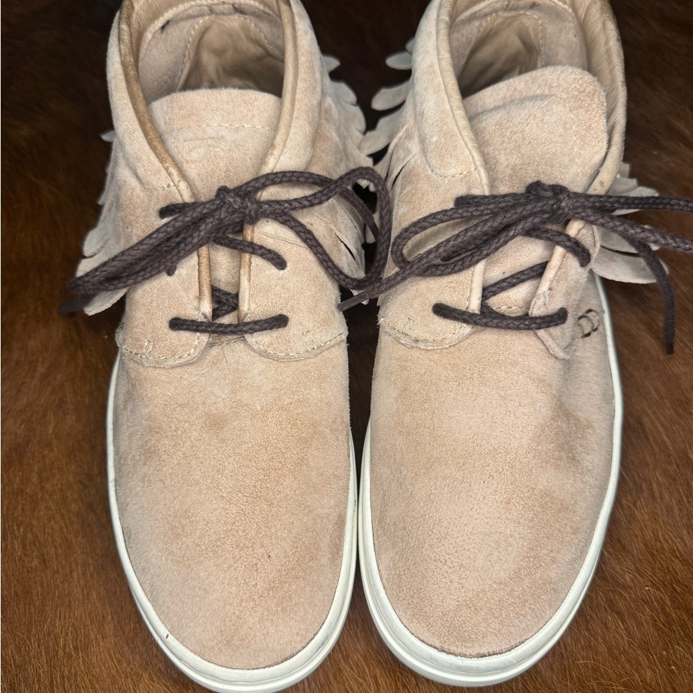 Clear Weather Tan Suede High-Top Sneakers